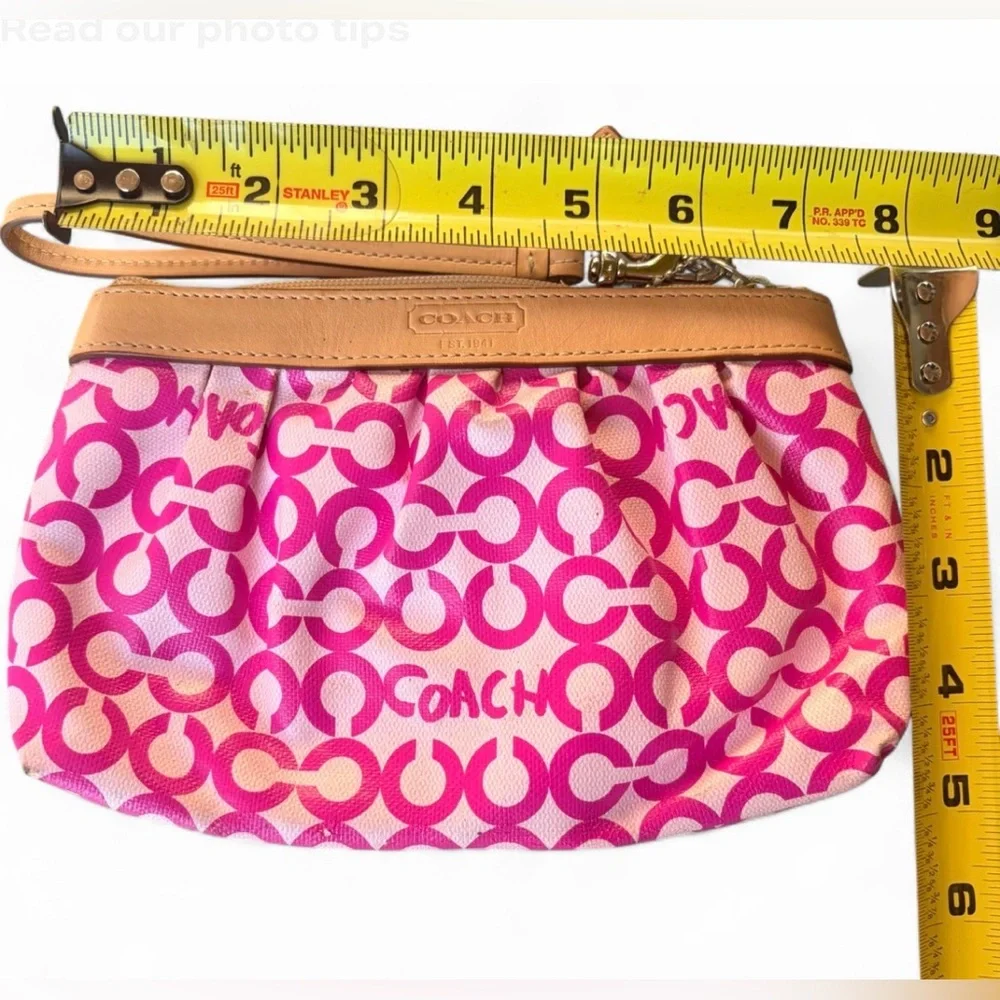 Coach Pink Signature C Monogram Hobo Shoulder Bag Wristlet Set Y2K Barbiecore